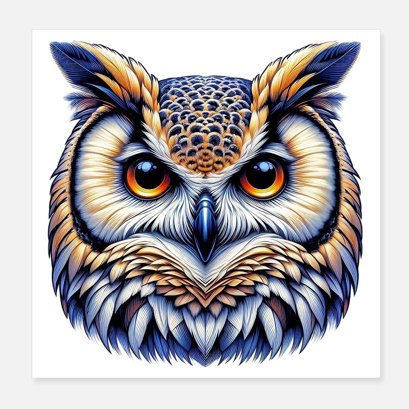 Owl Poster 8" x 8" (20x20 cm)