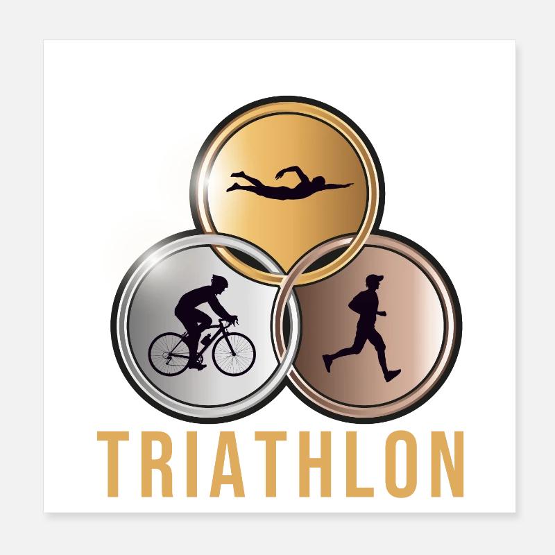 Triathlon Poster 20x20 cm