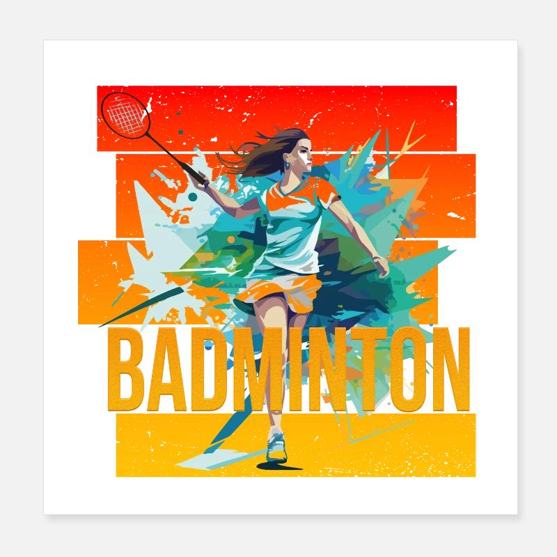 Badminton Poster 20x20 cm