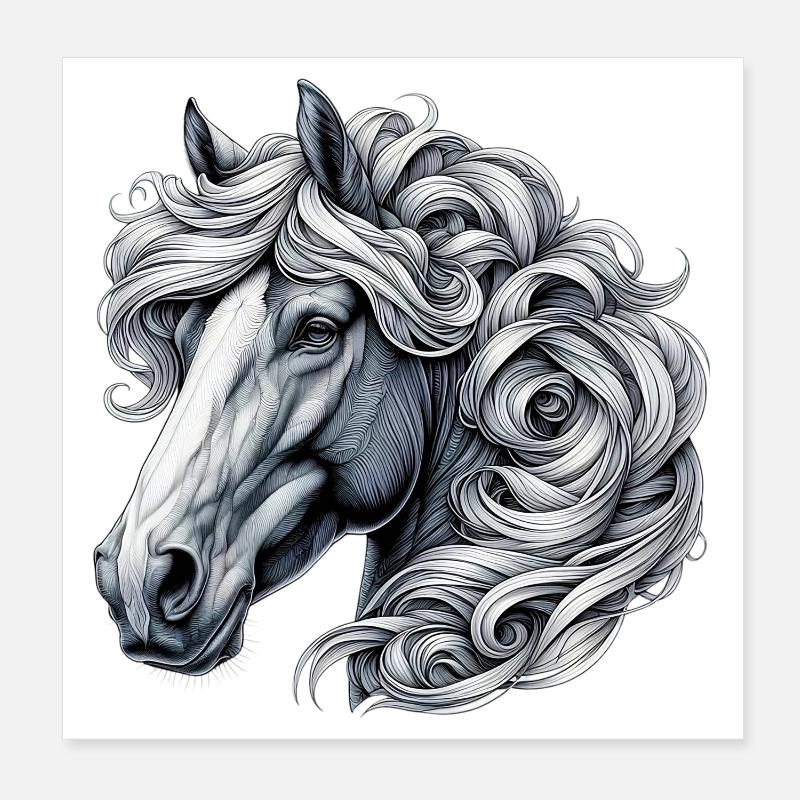 Cheval Poster 20 x 20 cm