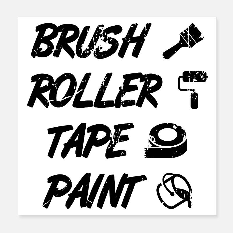 Brush Roll Tape Paint Poster 8" x 8" (20x20 cm)