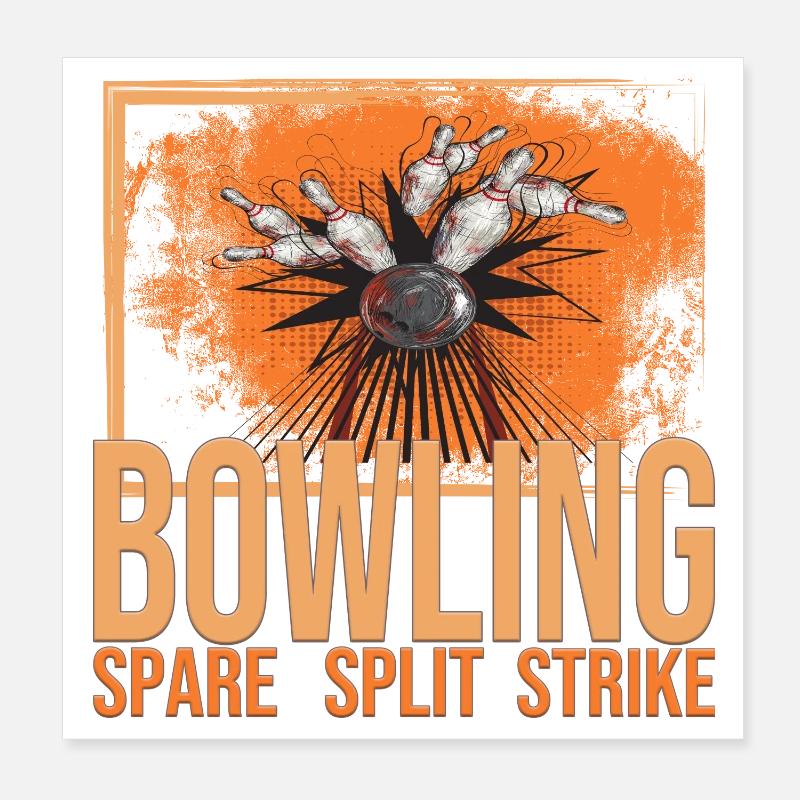 Bowling - Spare - Split - Strike Poster 20x20 cm