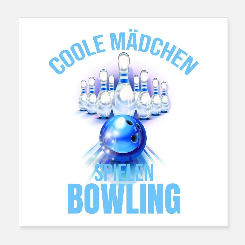 Coole Mädchen spielen Bowling Poster 20x20 cm