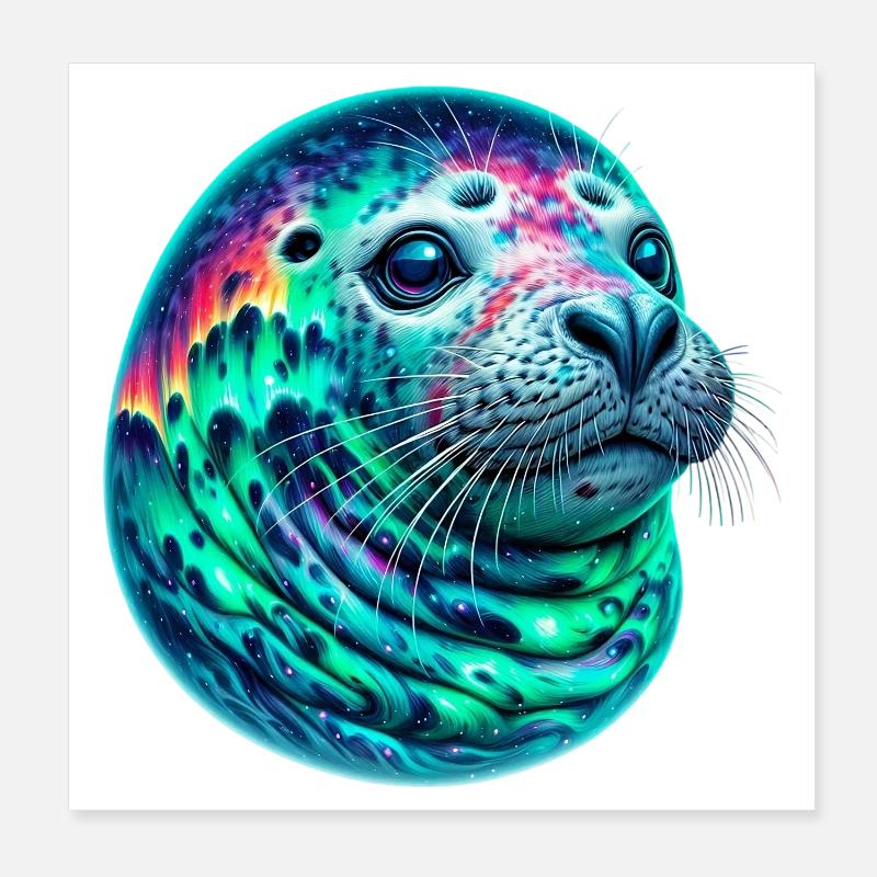 Aurora Borealis Siegel Poster 20x20 cm