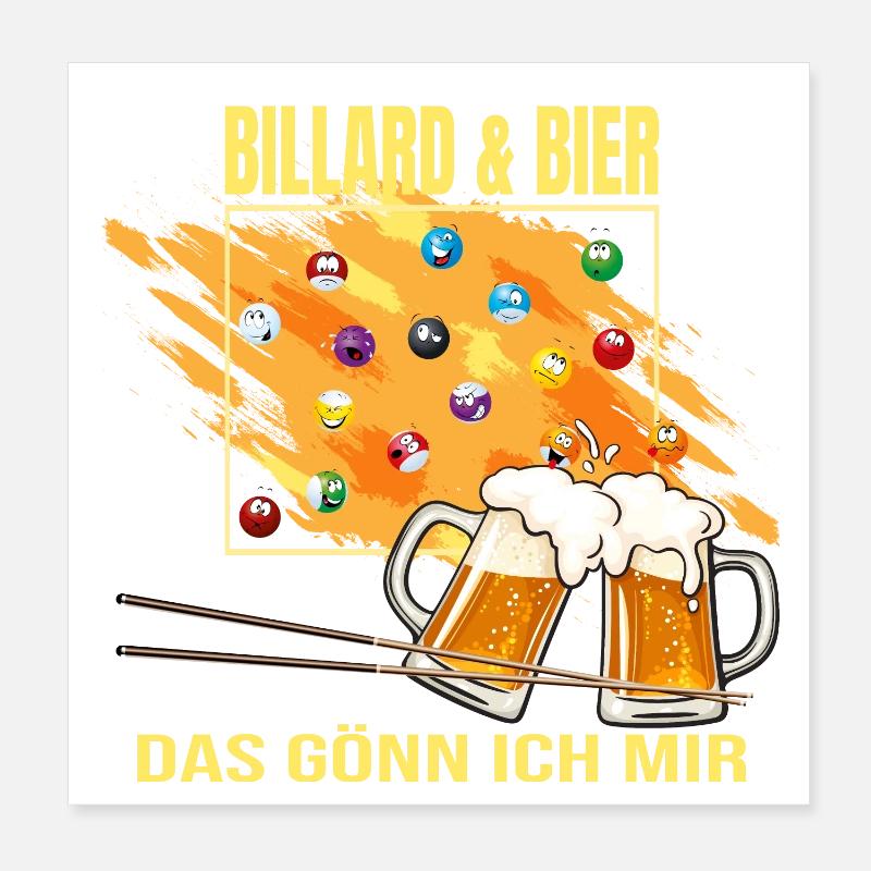 Billard & Bier - Das gönn ich mir Poster 20x20 cm