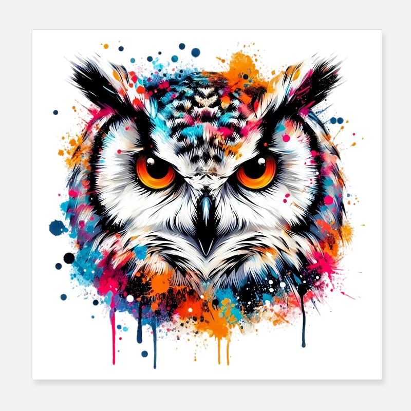 Eule Poster 20x20 cm