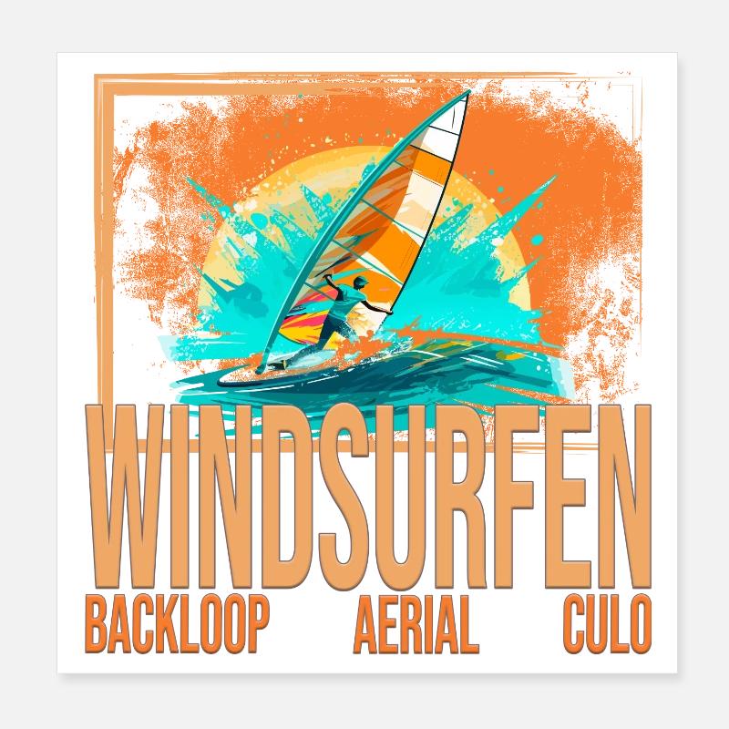 Backloop - Aerial - Culo - Windsurfen Poster 20x20 cm