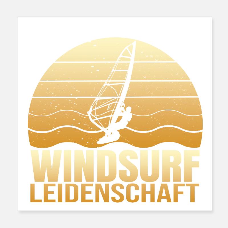 Windsurf Leidenschaft Poster 20x20 cm
