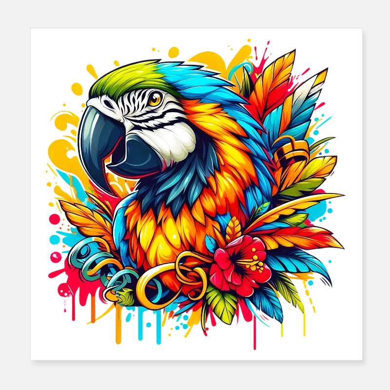Perroquet Poster 20 x 20 cm