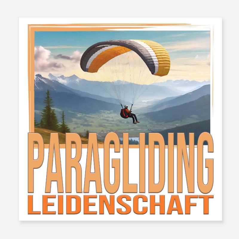 Paragliding Leidenschaft Poster 20x20 cm