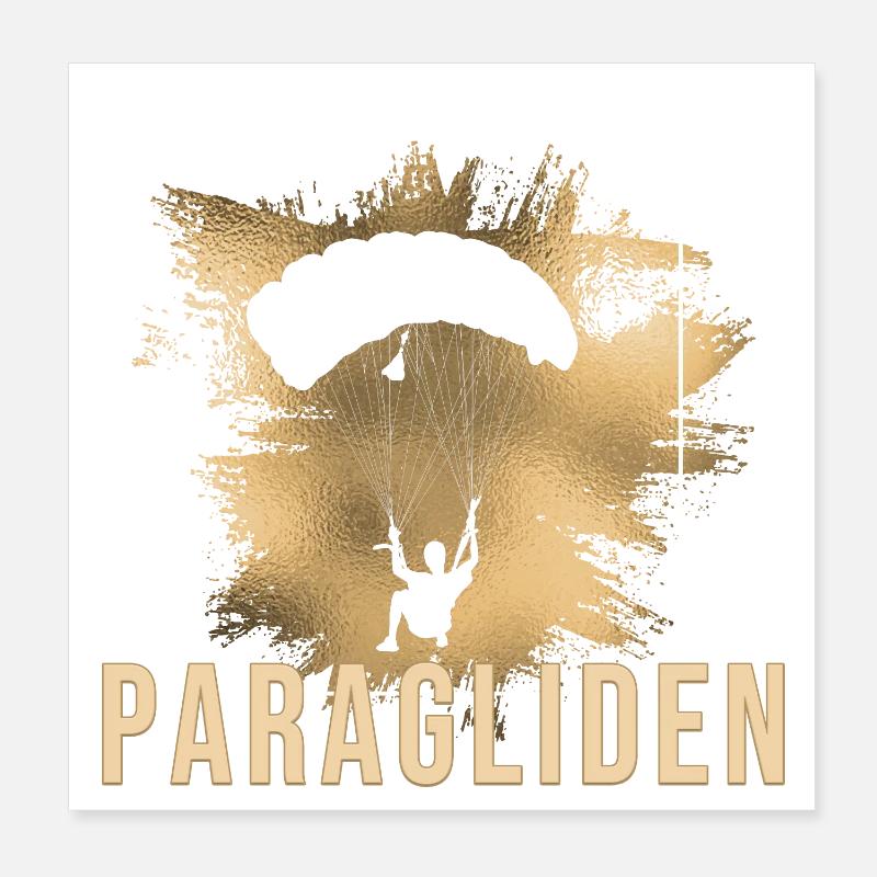 Paragliden Poster 20x20 cm