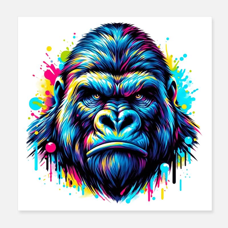 Gorilla Poster 20x20 cm