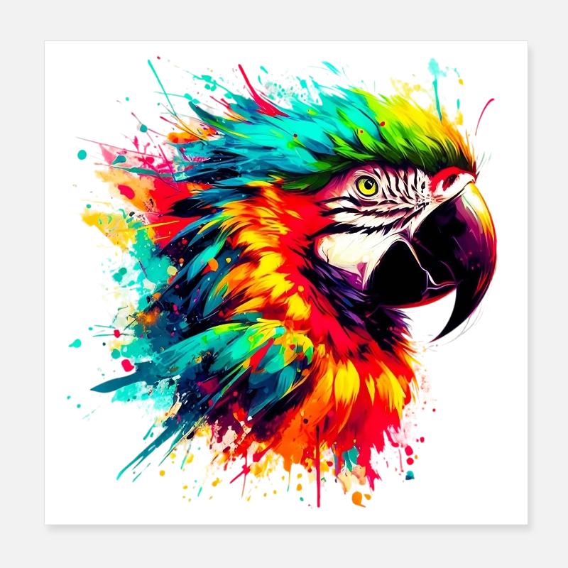 Parrot Poster 8" x 8" (20x20 cm)