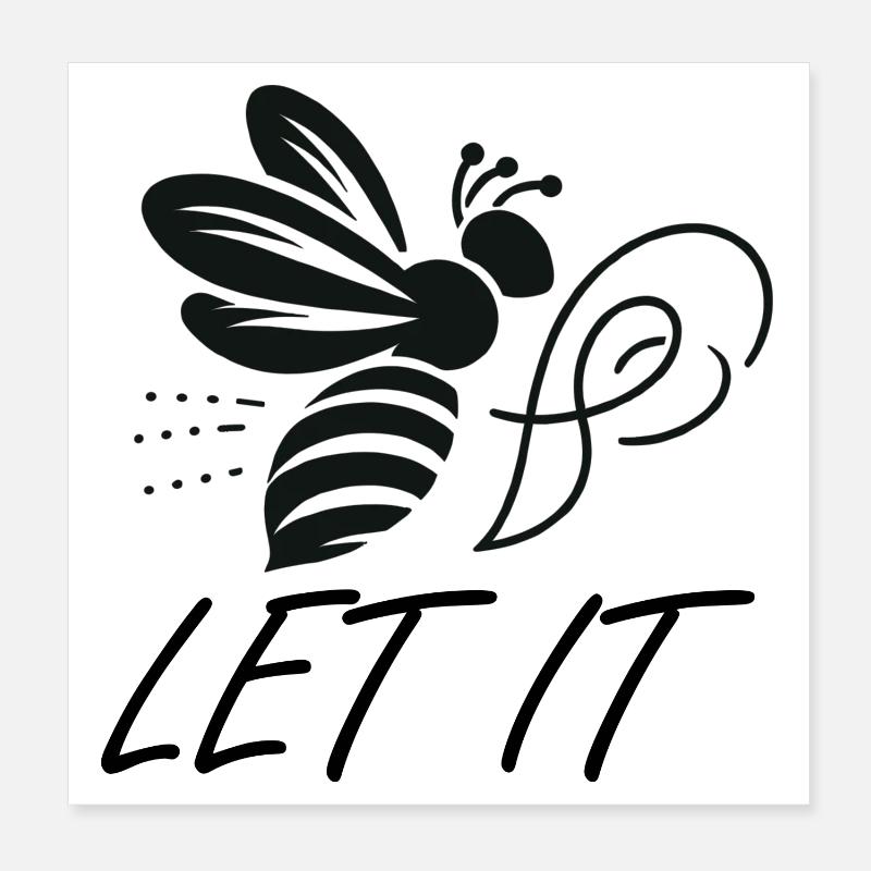 Illustration graphique d’abeille Poster 20 x 20 cm