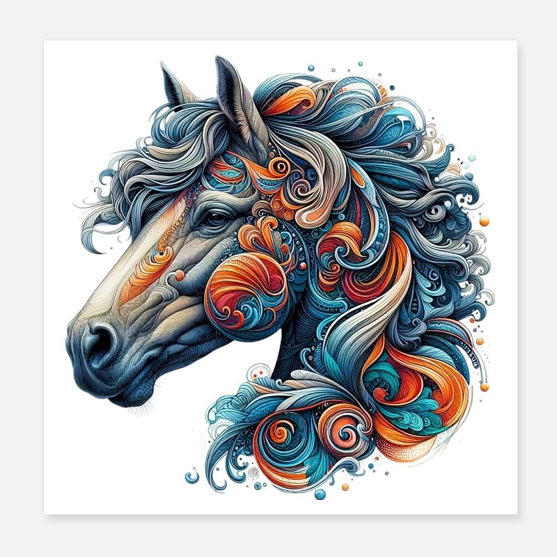Cavallo Poster 20x20 cm