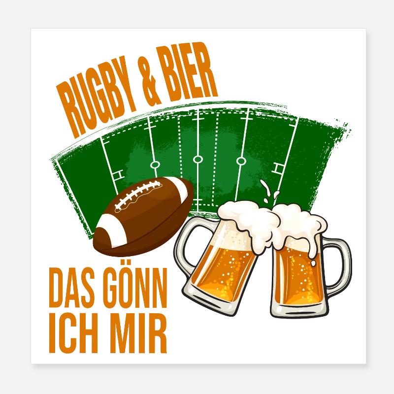 Rugby & Bier - Das gönn ich mir Poster 20x20 cm