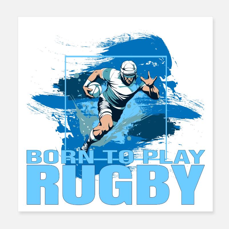 Born to play Rugby Poster 20x20 cm