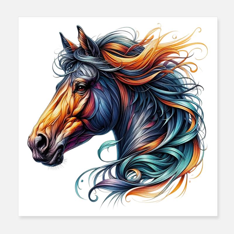 Pferd Poster 20x20 cm