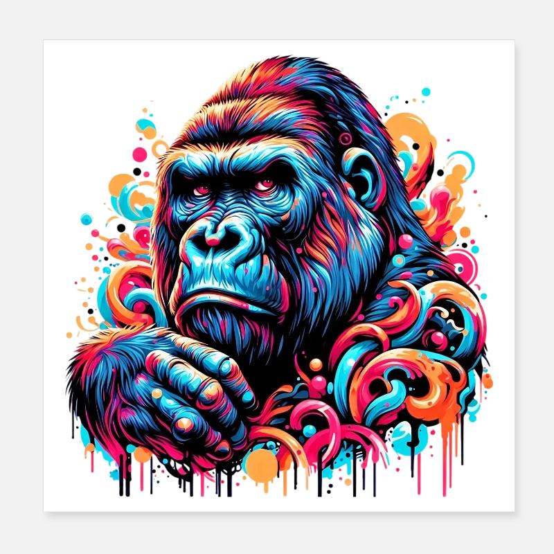 Gorilla Poster 20x20 cm