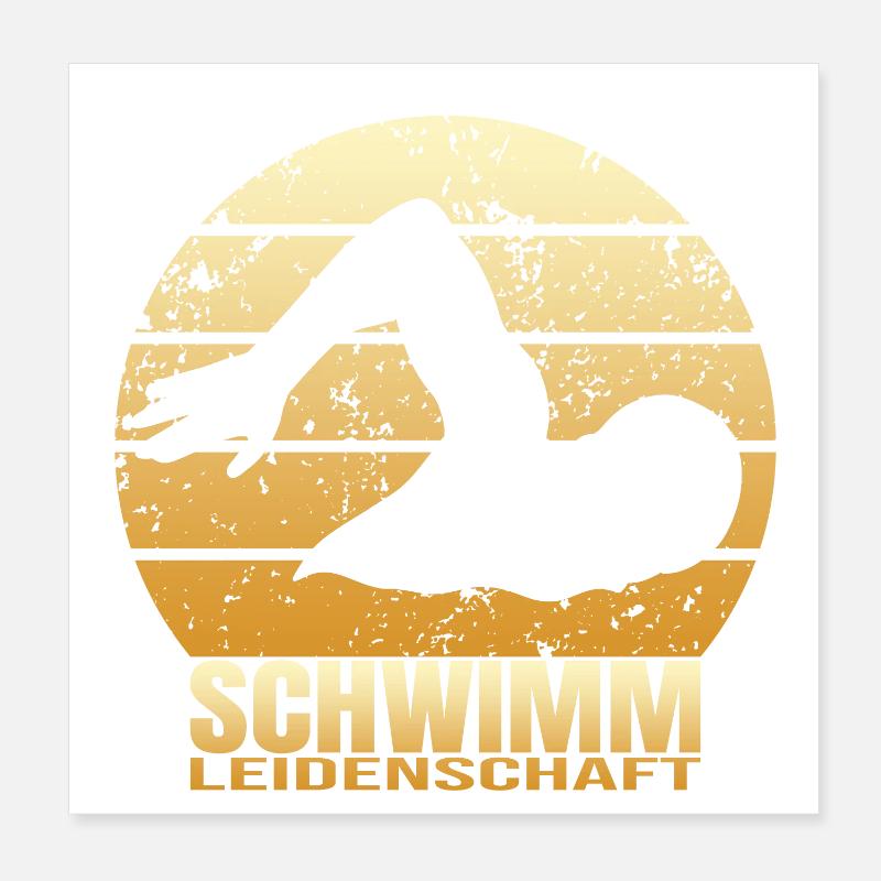Schwimm Leidenschaft Poster 20x20 cm