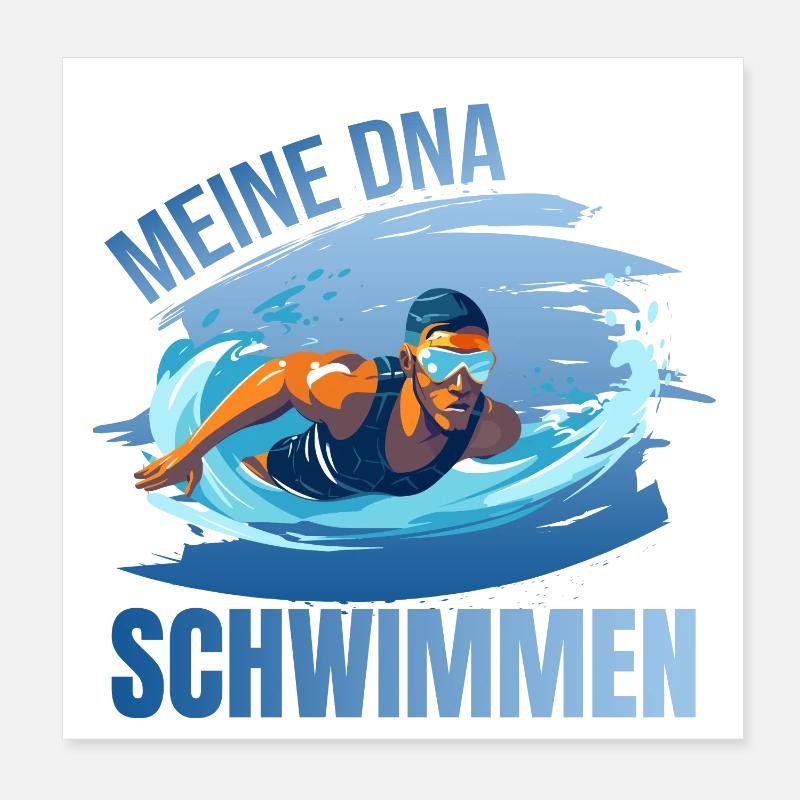 Meine DNA - Schwimmen Poster 20x20 cm