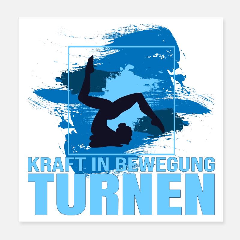 Kraft in Bewegung - Turnen - Poster 20x20 cm - Weiß