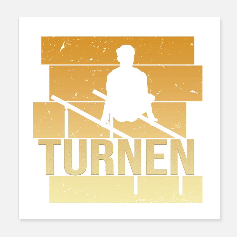Turnen Poster 20x20 cm