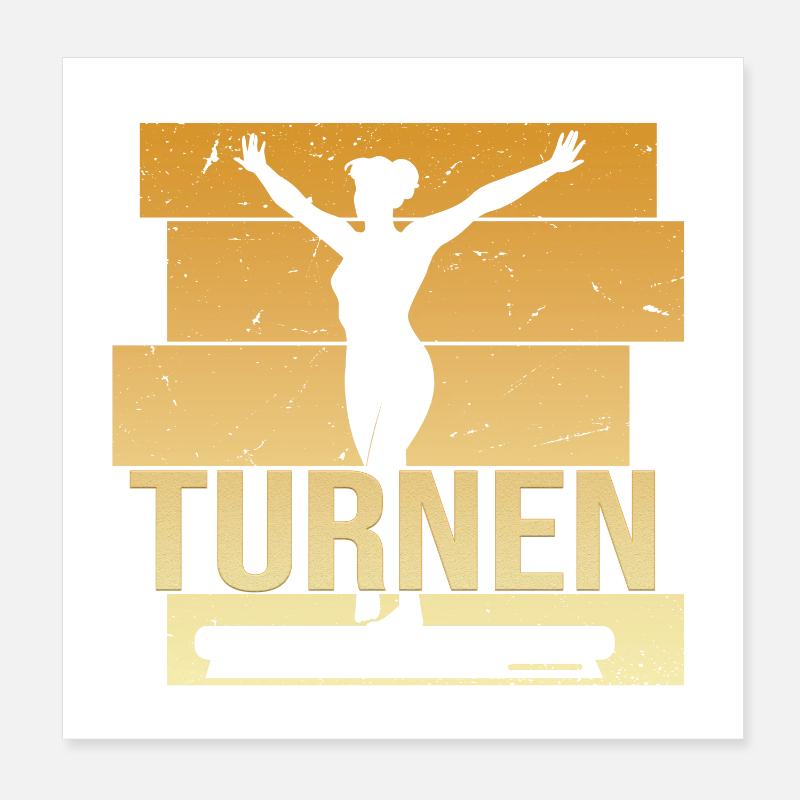 Turnen Poster 20x20 cm
