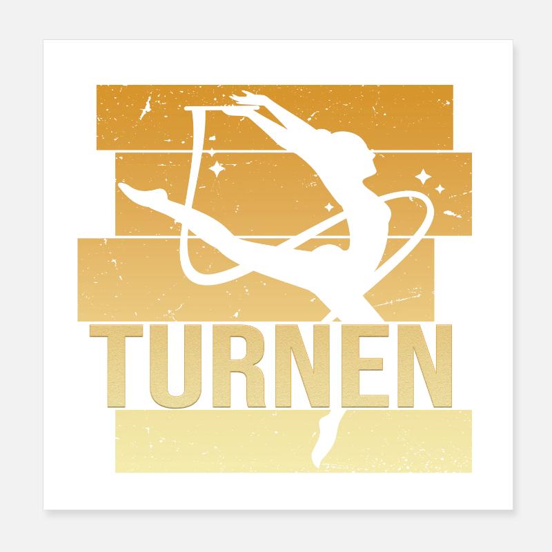 Turnen Poster 20x20 cm
