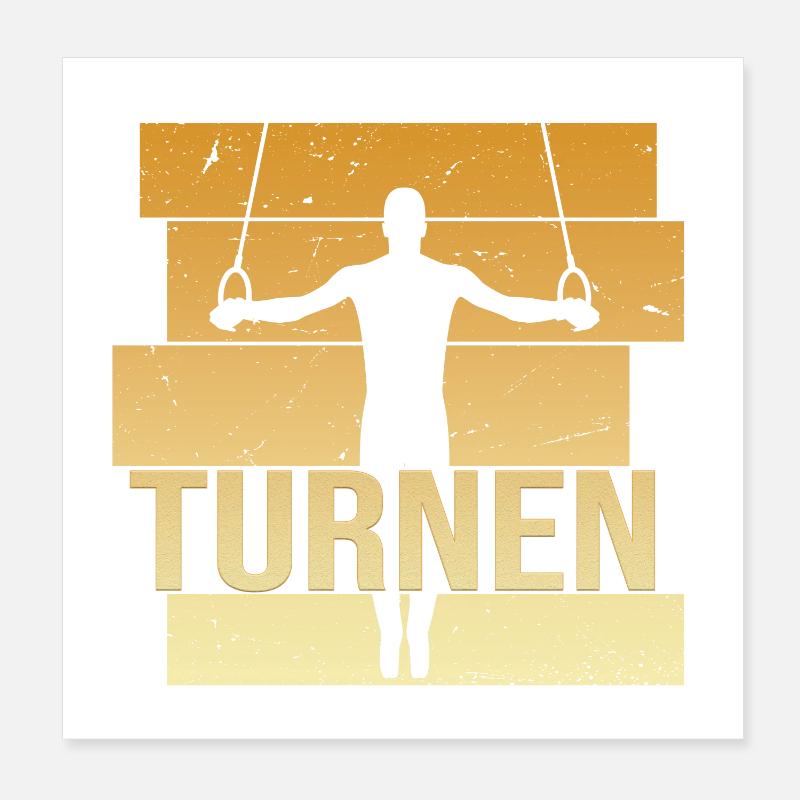 Turnen - Poster 20x20 cm - Weiß