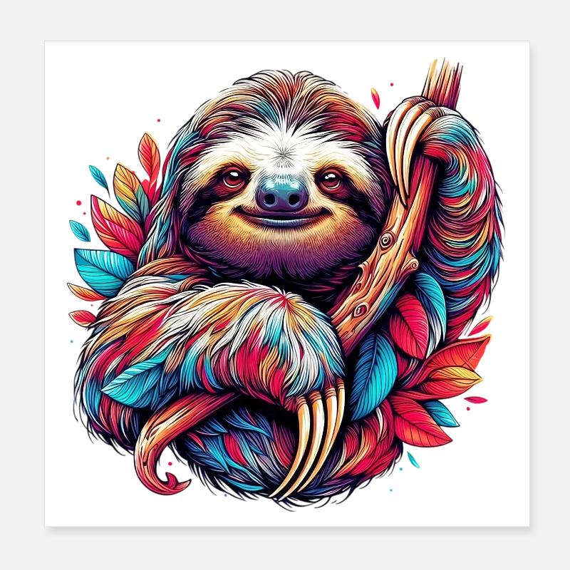 Faultier Poster 20x20 cm