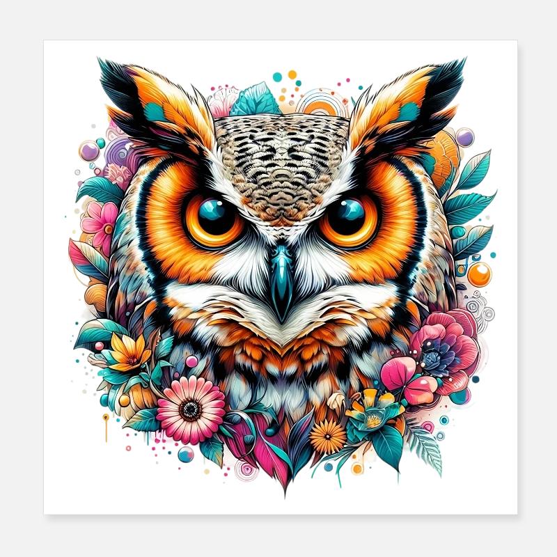 Eule Poster 20x20 cm