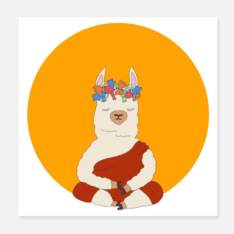 Lama méditant Poster 20 x 20 cm