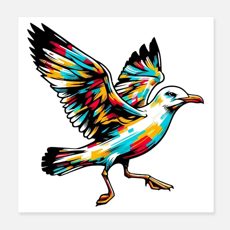 Möwe Poster 20x20 cm