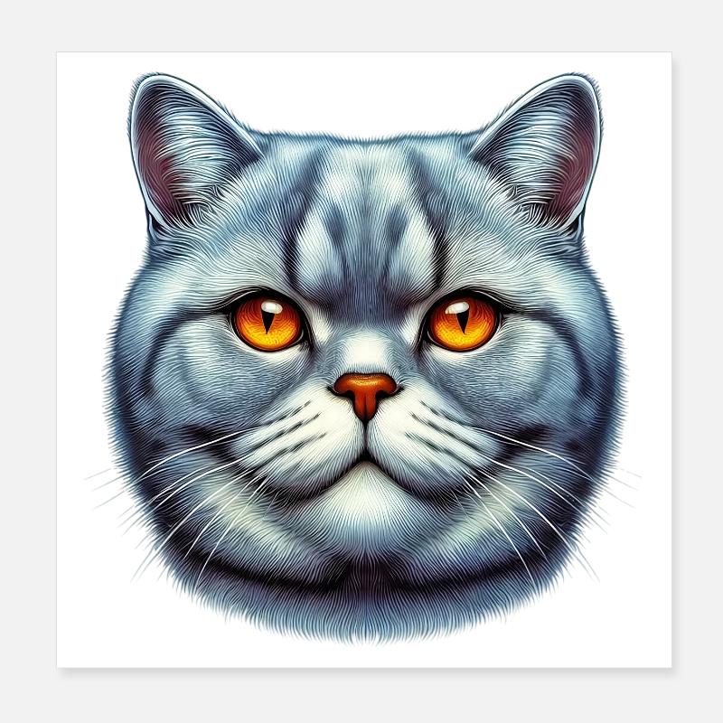Britisch Kurzhaar Katze Poster 20x20 cm