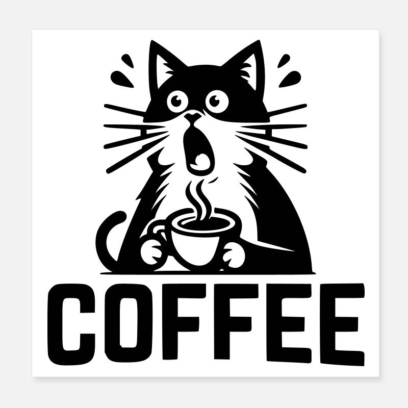 Café pour chat Poster 20 x 20 cm