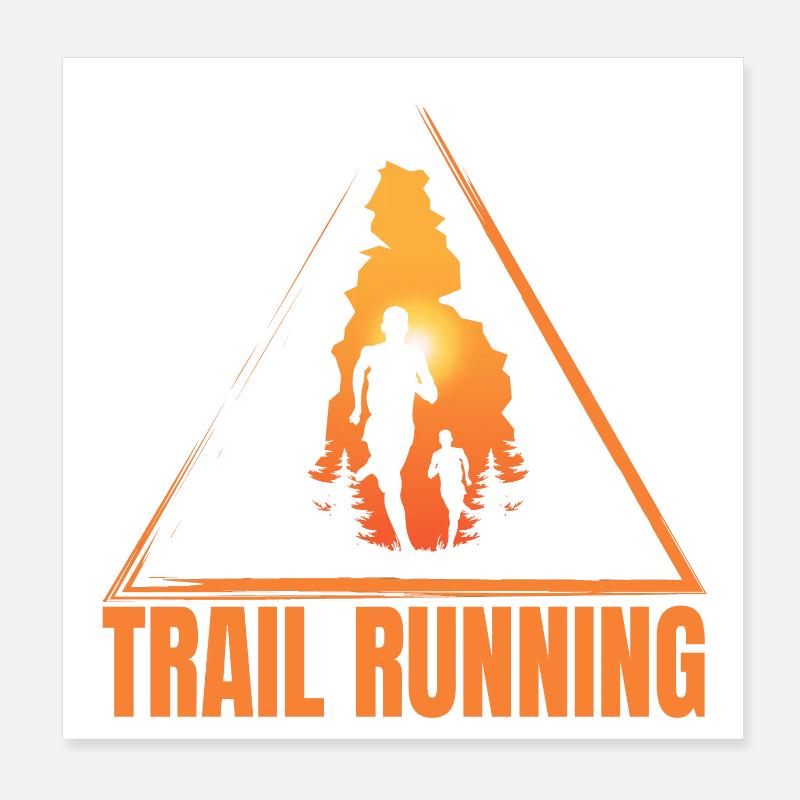 Trail Running Poster 20x20 cm