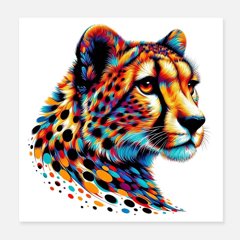 Cheetah Poster 8" x 8" (20x20 cm)