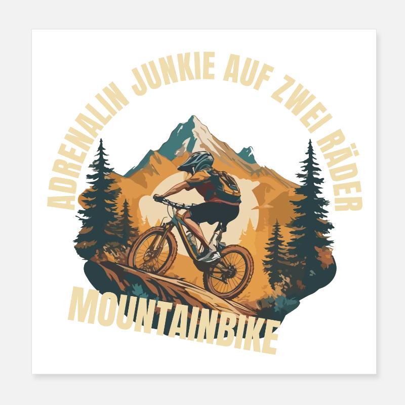 Adrenalin Junkie auf zwei Räder Poster 20x20 cm