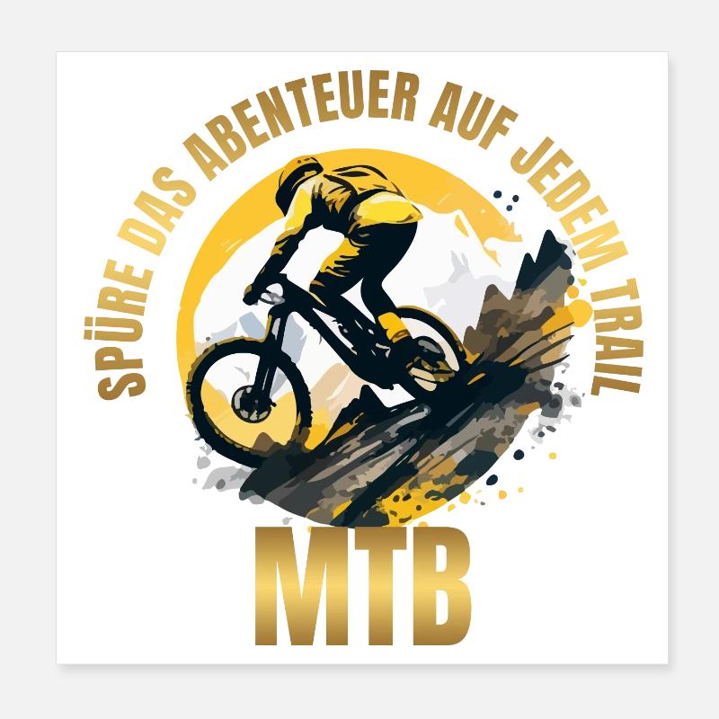 Spüre das Abenteuer auf jedem Trail Poster 20x20 cm