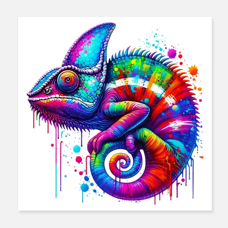 Caméléon Poster 20 x 20 cm