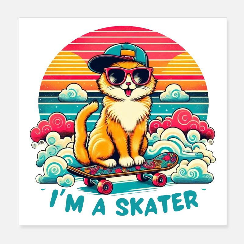 Ich bin ein Skater Poster 20x20 cm
