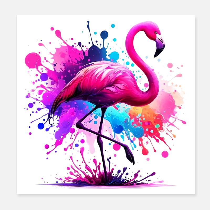 Flamingo Poster 20x20 cm