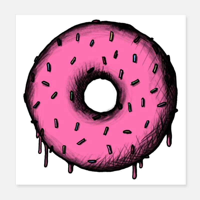 Delicious Donut Circle Poster 20x20 cm