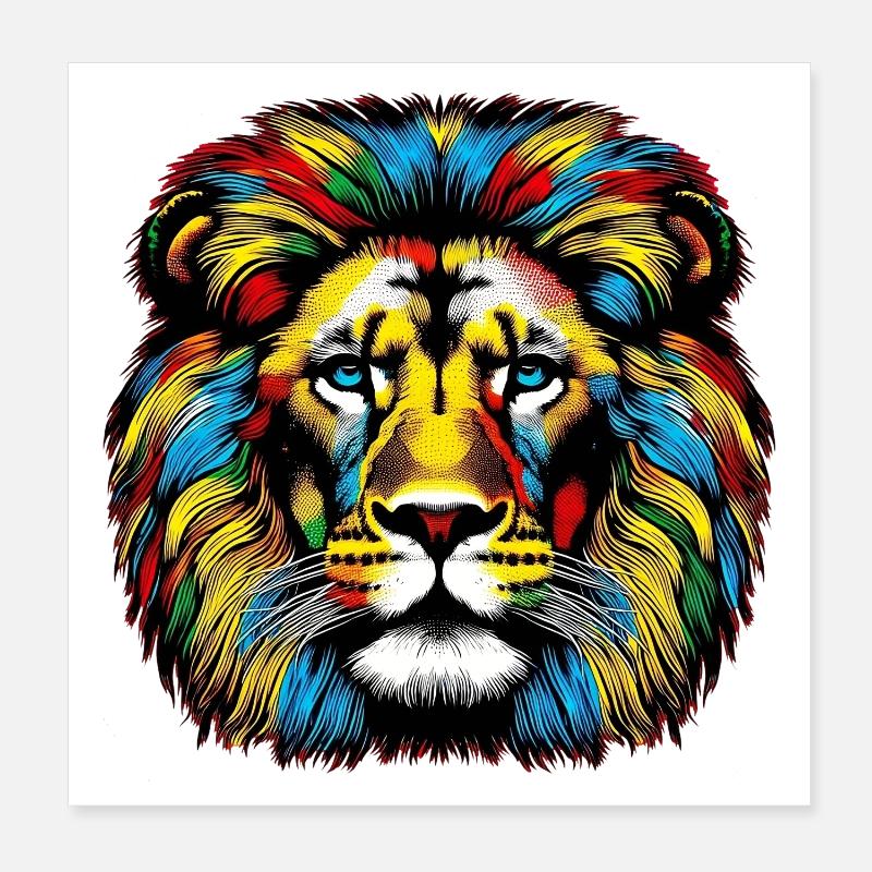 Lion Poster 8" x 8" (20x20 cm)