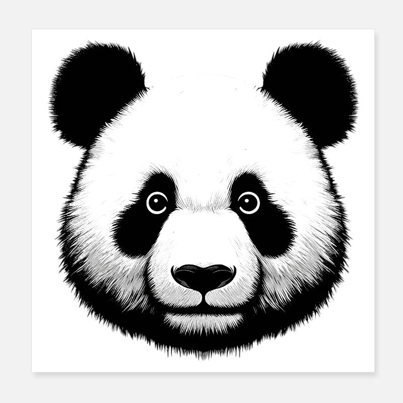 Panda Poster 20x20 cm