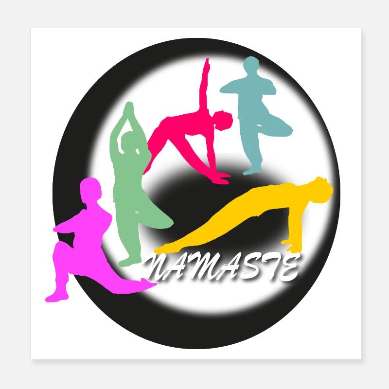 Yoga Logo - Poster 20x20 cm - Weiß