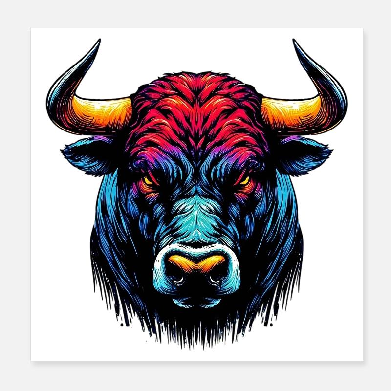 Stier Poster 20x20 cm