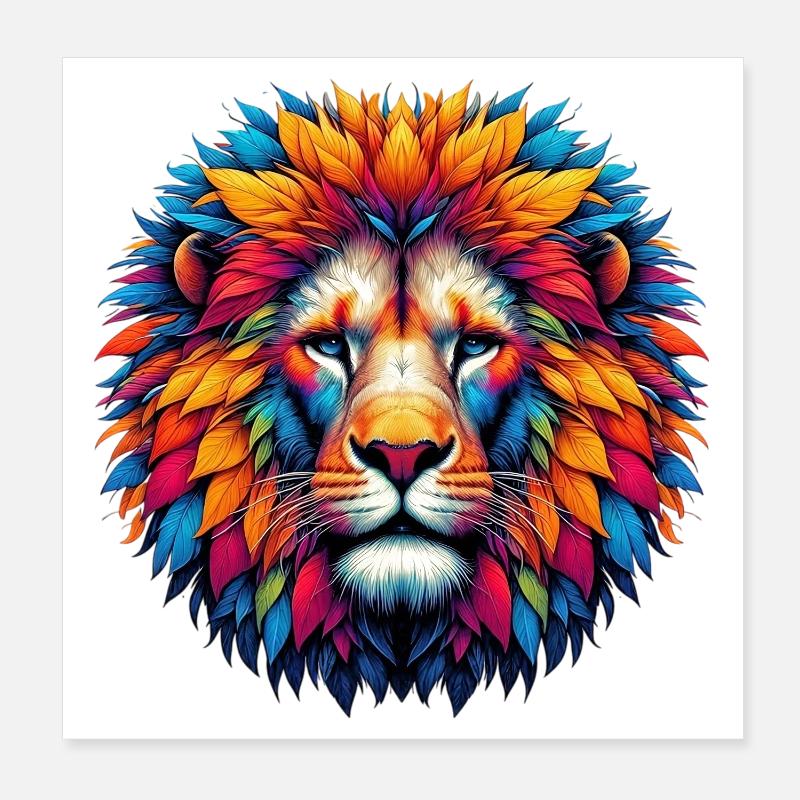Lion Poster 20 x 20 cm