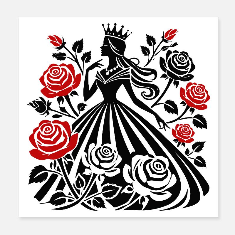 Queen with roses : Your elegance in full bloom Poster 8" x 8" (20x20 cm)